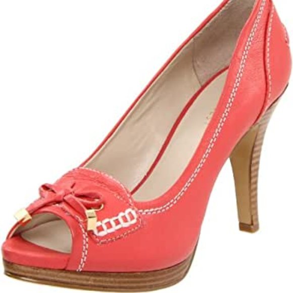 NINE WEST 'Dasher' pink peep toe pumps - Picture 2 of 10